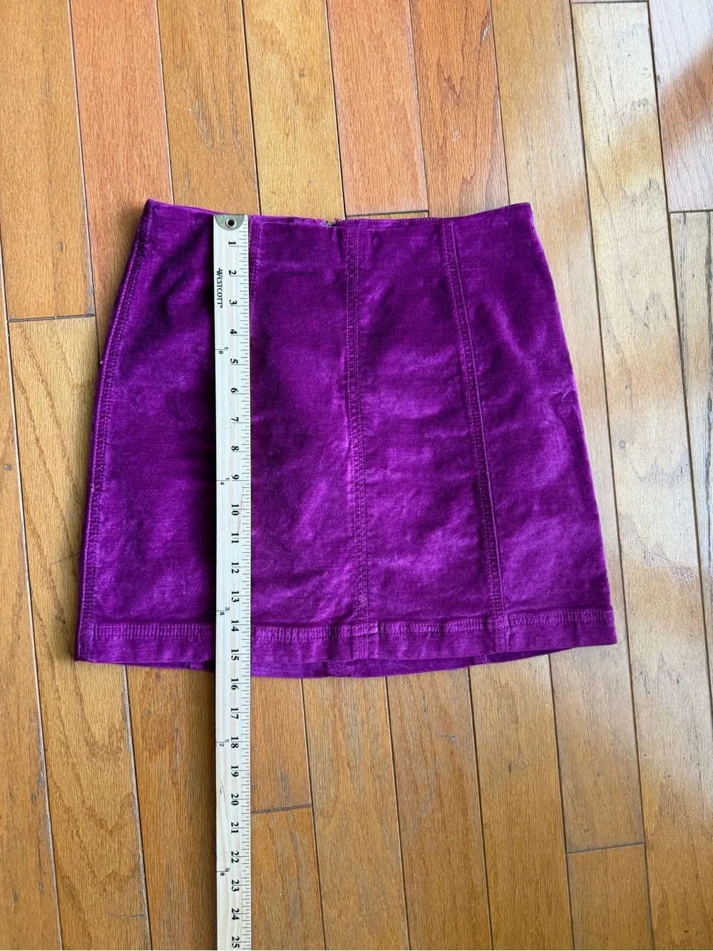 Free People Modern Femme Velvet Mini Skirt Raspberry Size 6
